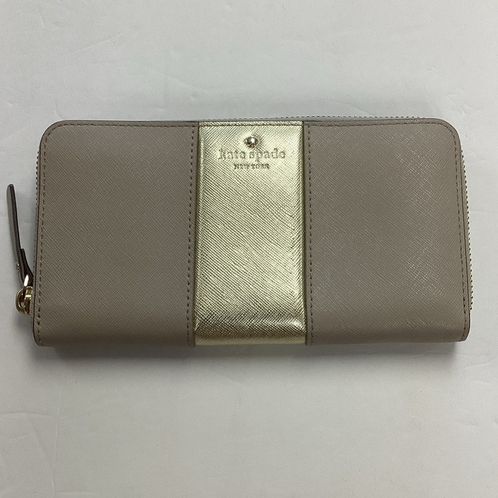 Kate Spade Tan and Gold Wallet